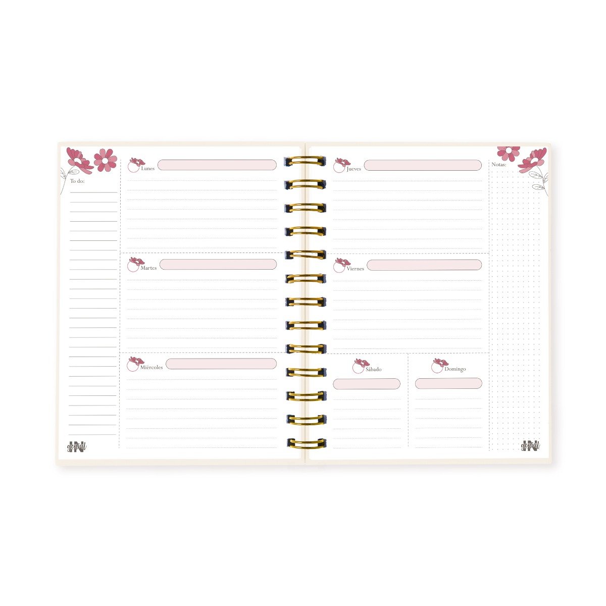 Pack Ingenial Violeta: agenda semanal infinita + set de papeles decorativos - Imagen 3
