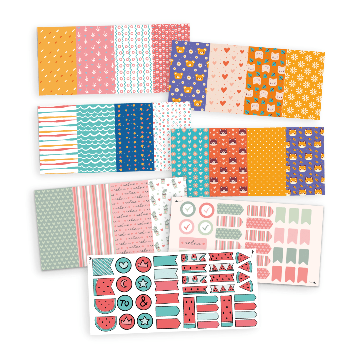 Pack Ingenial Violeta: agenda semanal infinita + set de papeles decorativos - Imagen 4